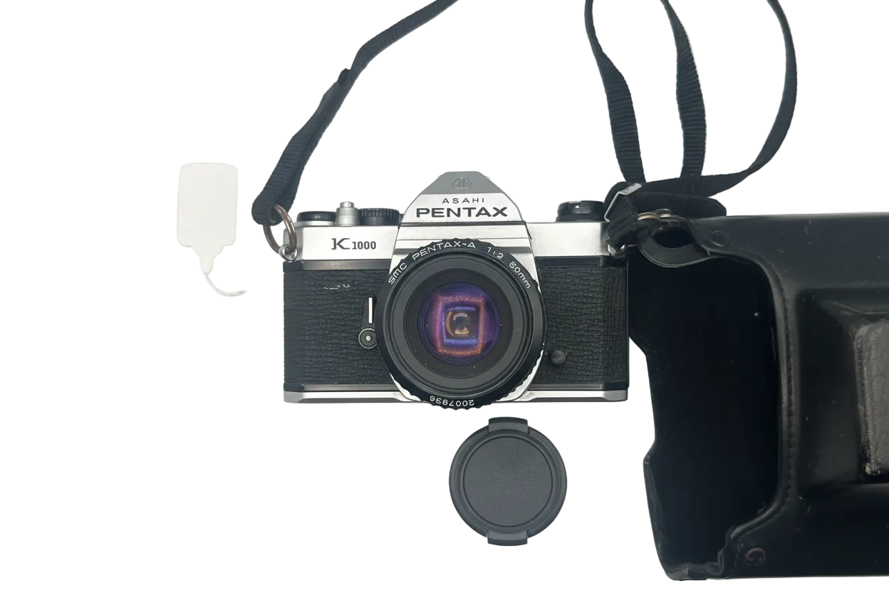 Pentax K1000 with 50mm f/2 Lens + Leather Case