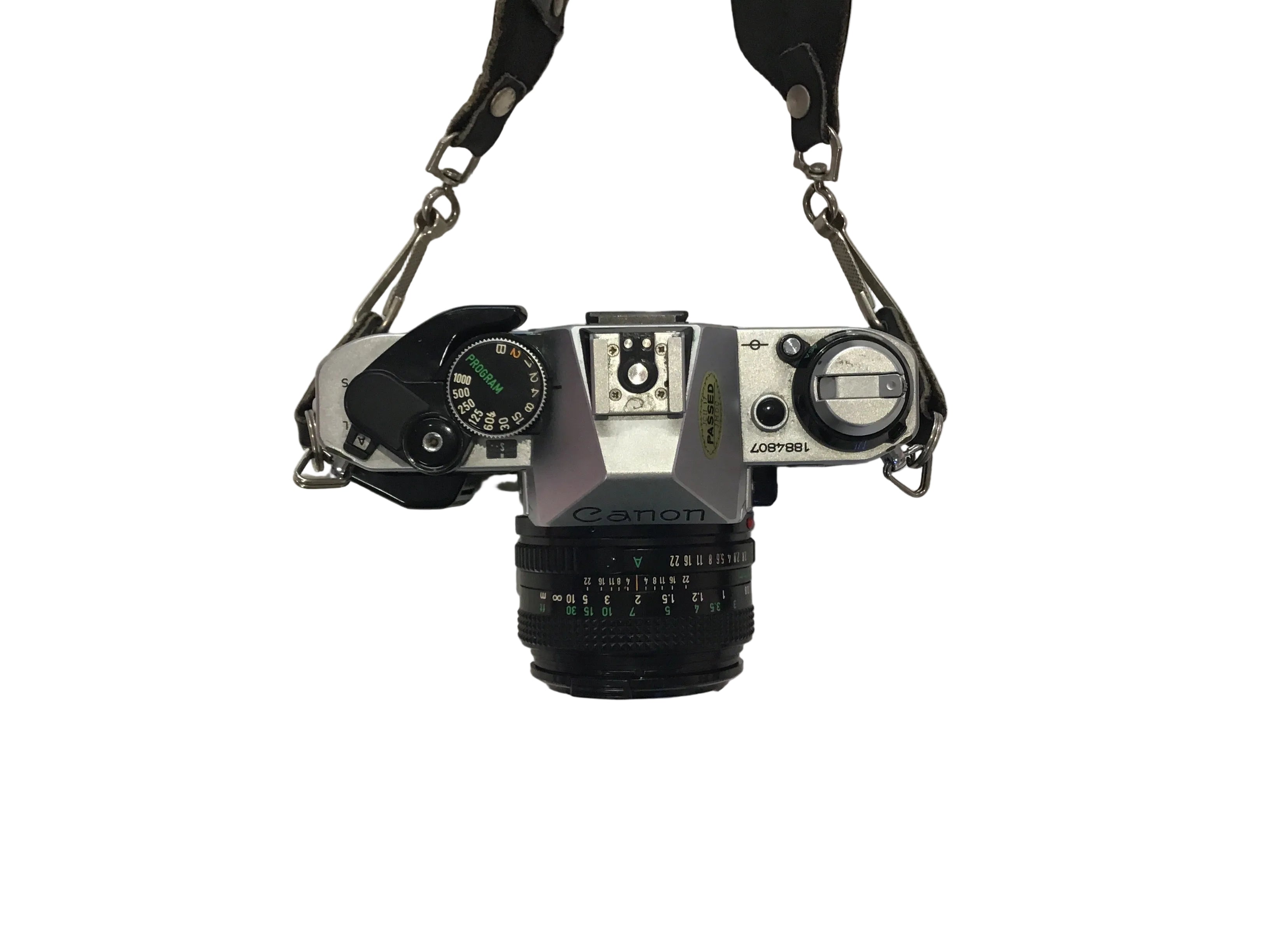 Canon AE-1 Program 35mm SLR Film Camera + 50mm 1:1.8 Canon Lens and Sunpak Softlite 1600 A Flash