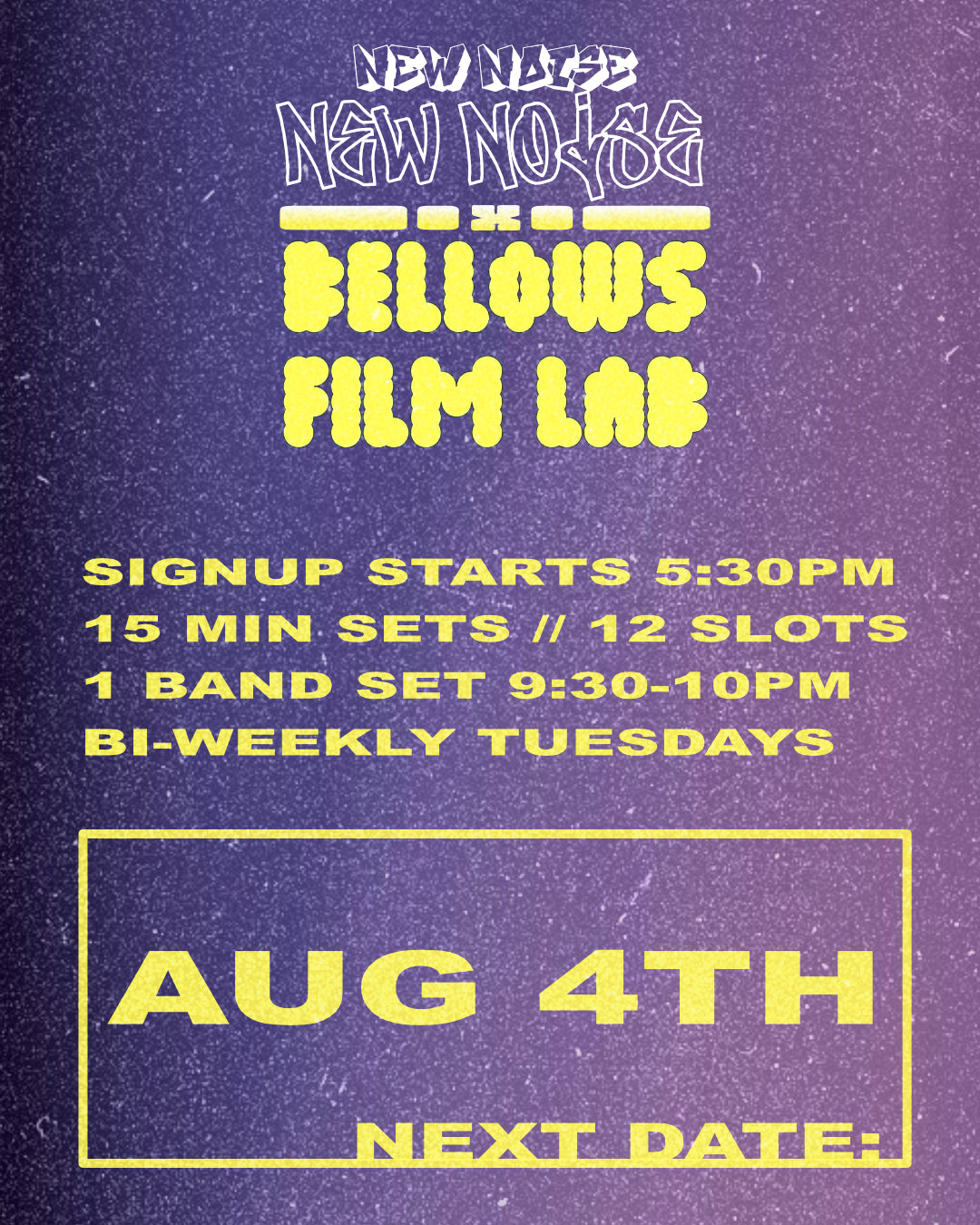 Open Mic Night with New Noise at Bellows Film Lab Orlando