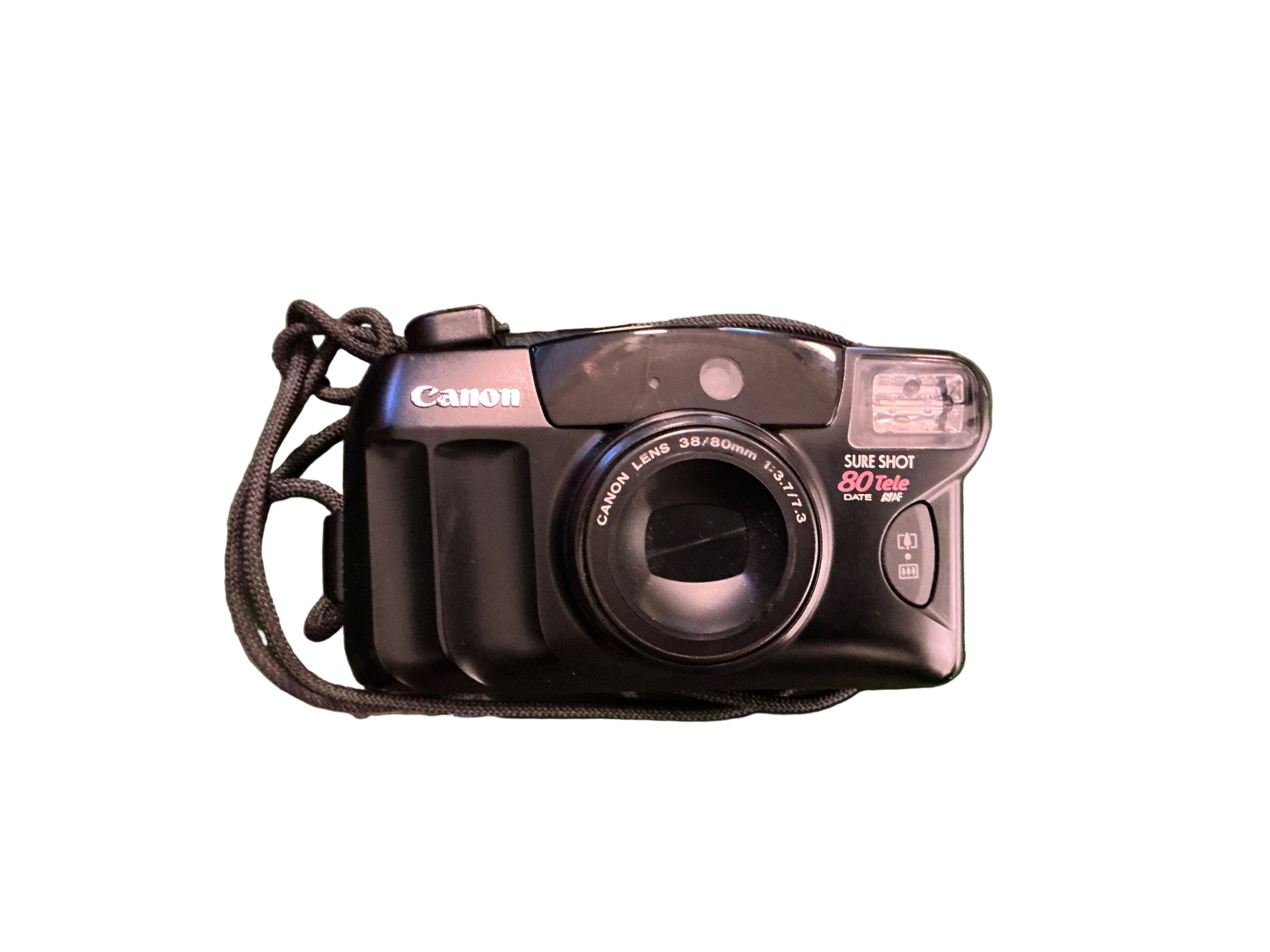 Canon Sure Shot 80 Tele 35mm Film Camera Date SAF Zoom 38-80mm