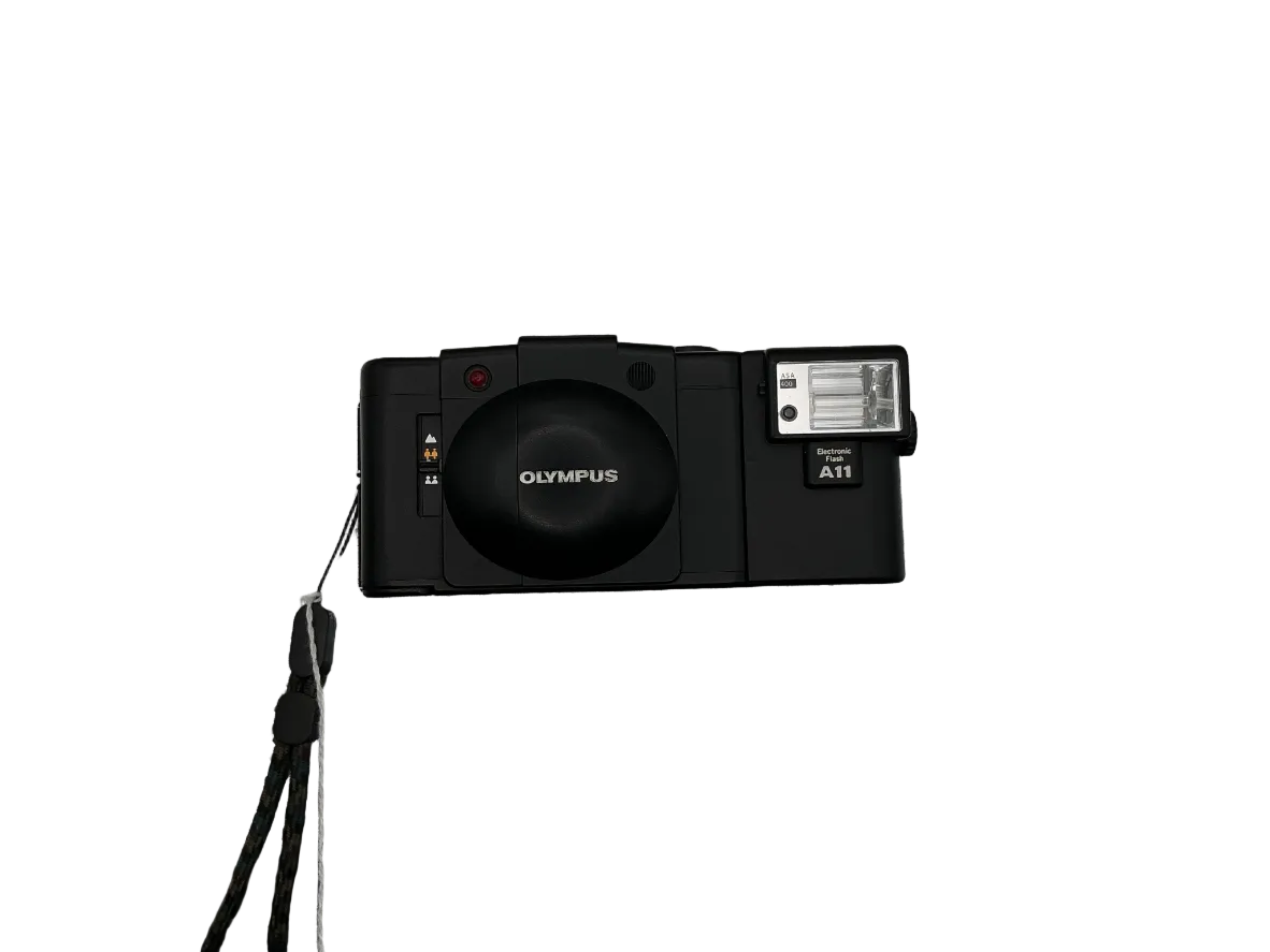 Olympus XA with Flash and Camera Bag