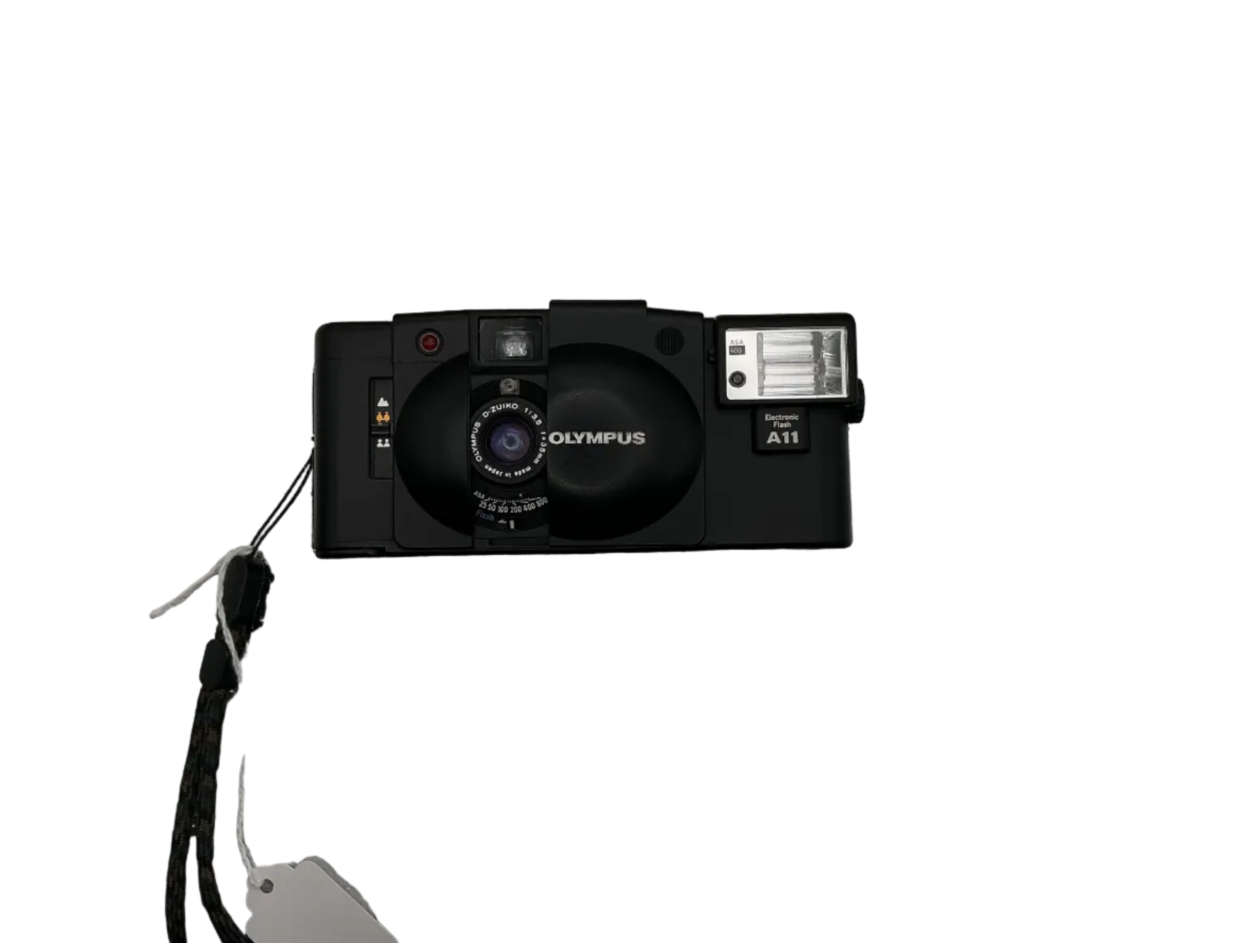 Olympus XA with Flash and Camera Bag